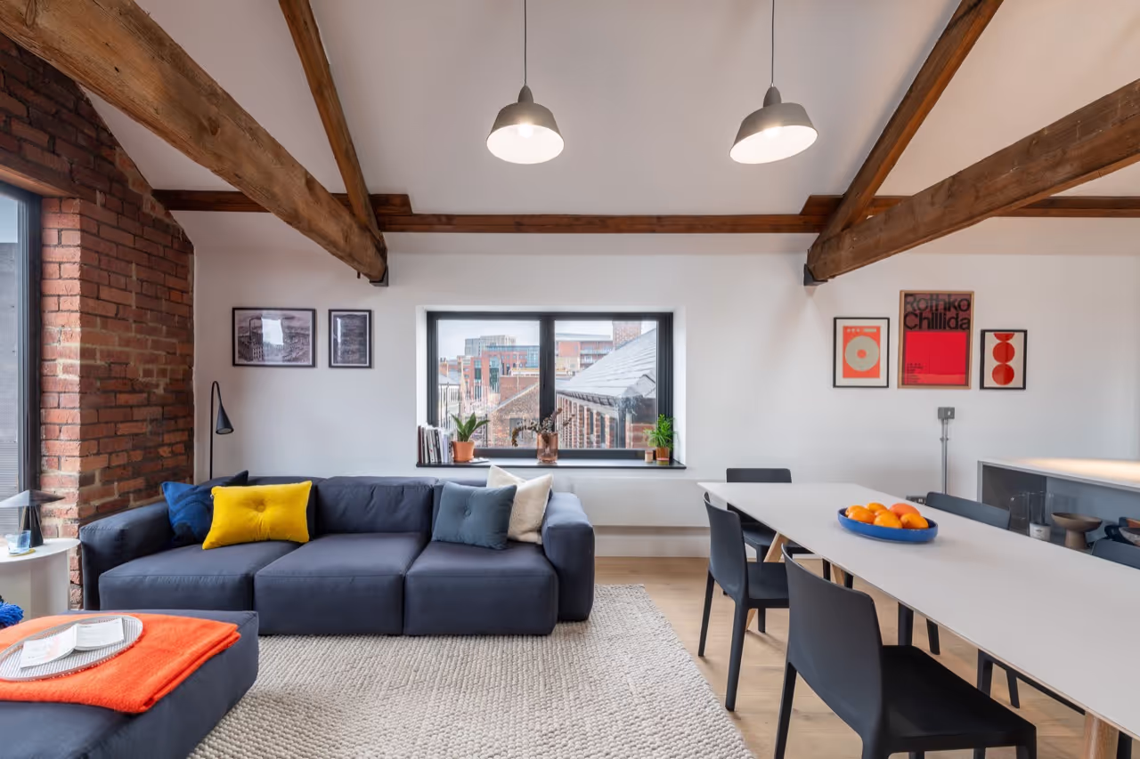 Modern living room within a OllO Living property.