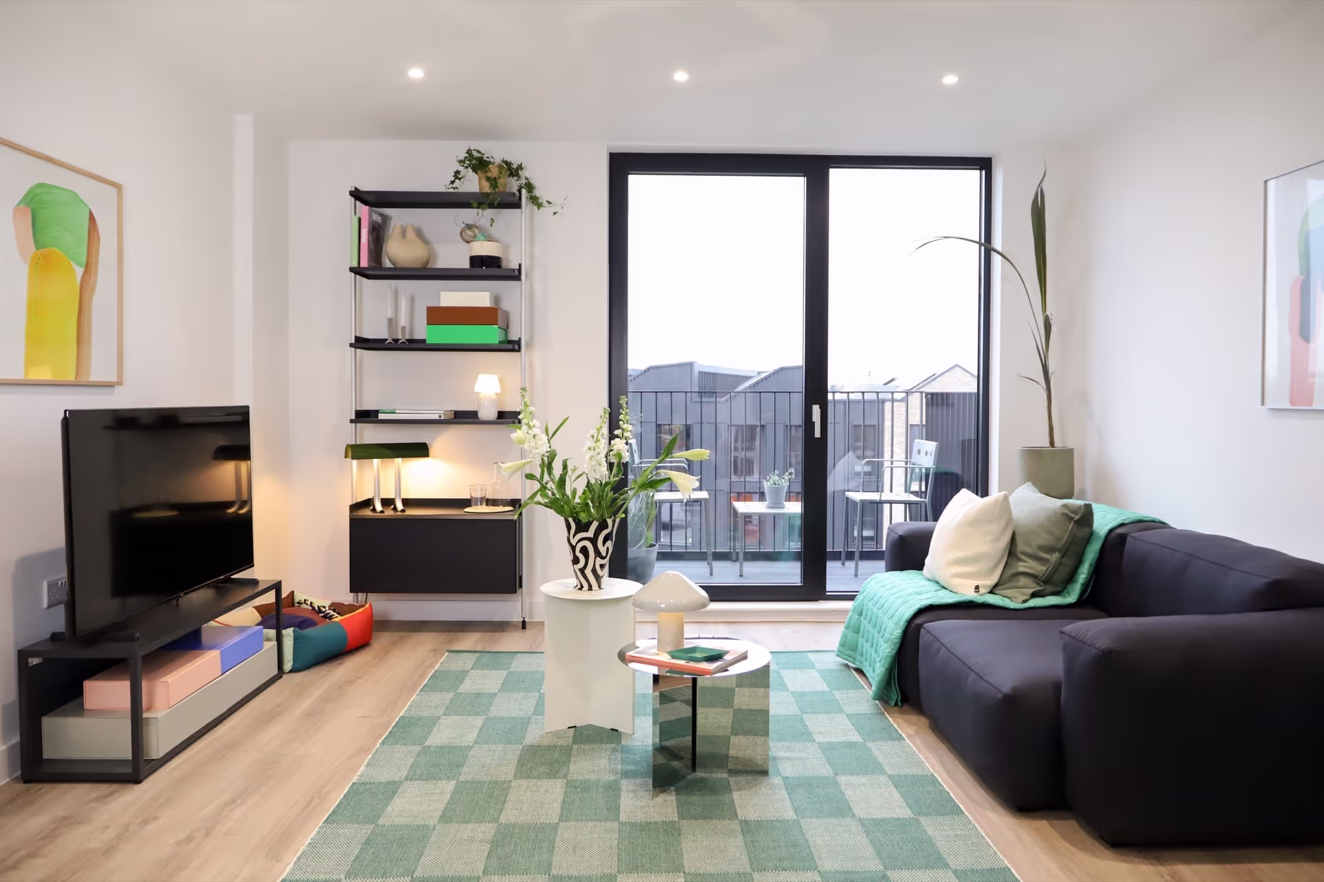 Farnworth Green 1 bed apartment living room